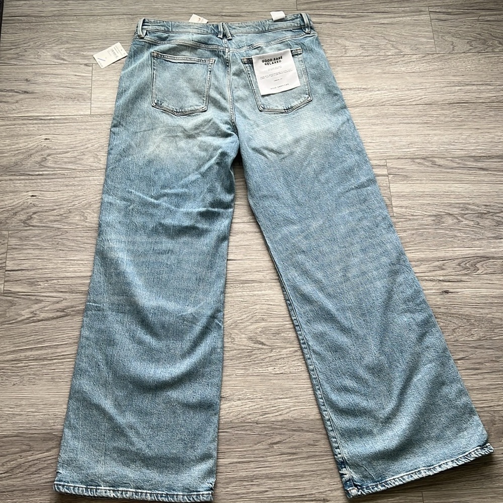 Good American Classic Blue Wide-Leg Jeans - Picture 10 of 12